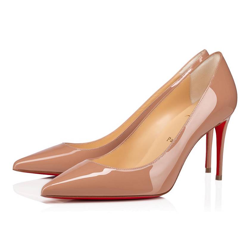 Women's Christian Louboutin Kate 85mm Patent Leather Pumps - Nude [3624-957]